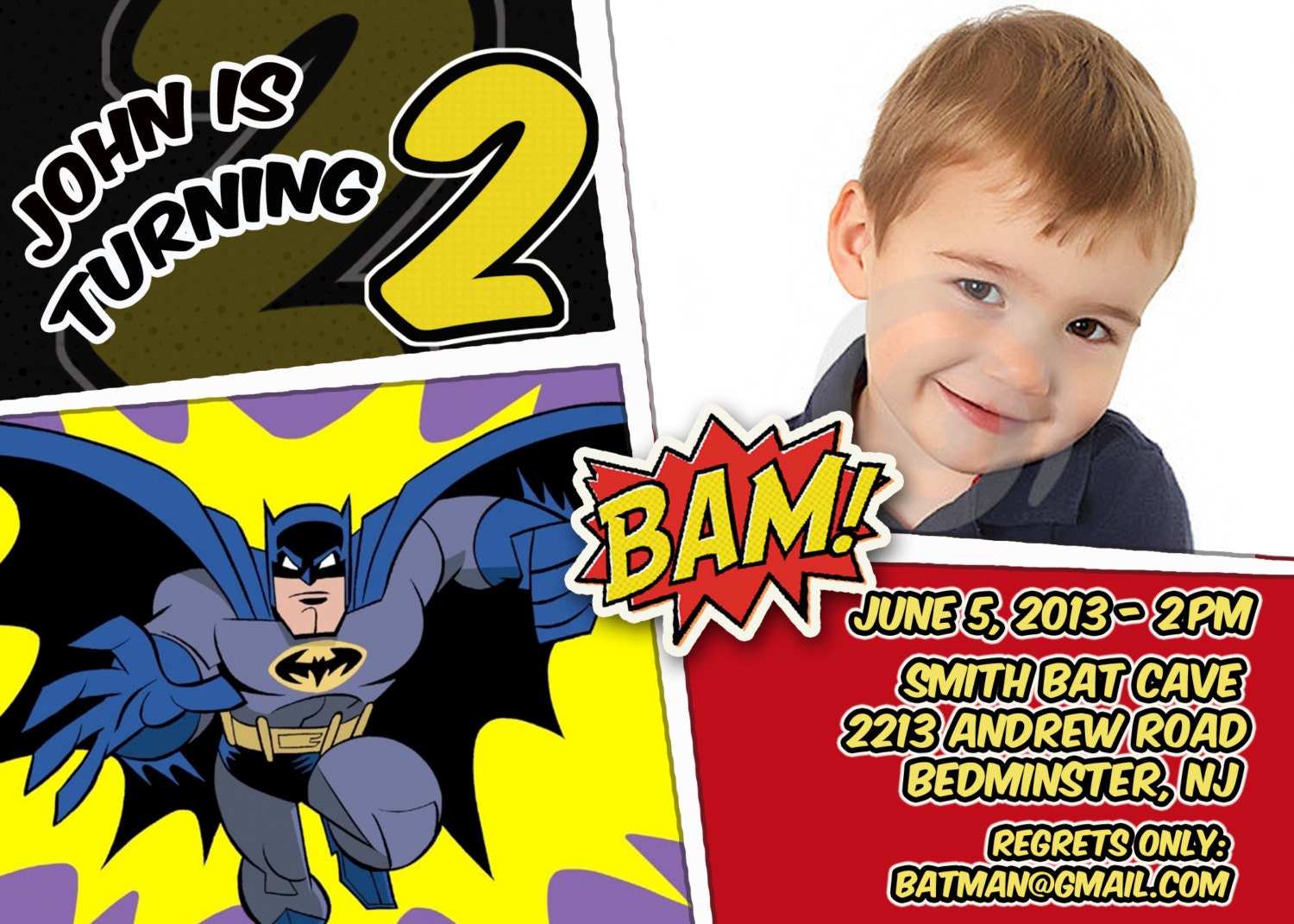 BATMAN Invitation Batman Birthday Party Batman Printable Etsy
