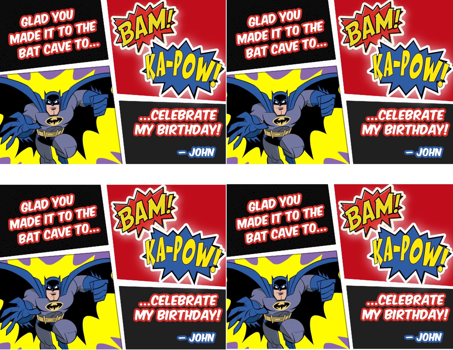 BATMAN favor tags batman party labels batman food tags | Etsy