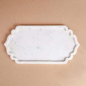 Vassoio decorativo in marmo bianco fatto a mano