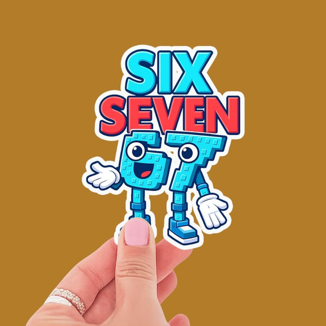 Funny Six Seven Meme Christmas Sticker, Holiday Vinyl Decal for Laptops ...