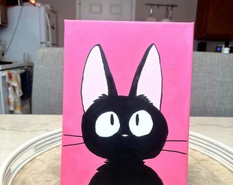 Ghibli inspired Jiji painting/wall decor from Kiki's Delivery Service