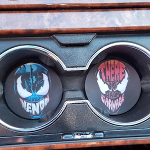 Venom, Carnage, Coaster Set, Car Accessories, Car Decor, Car Coasters, auto decor, gift for him, cup holder coaster