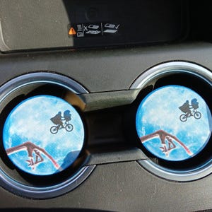 E.T., Telefon zu Hause, Autozubehör, Auto-Dekor, Auto-Untersetzer, Achterbahn, Auto-Dekor, Geschenk für ihn, Getränkehalter Untersetzer, personalisierter Untersetzer