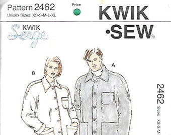 Kwik Sew #2462 Uni-Sex jacket Pattern SZ XS-XL