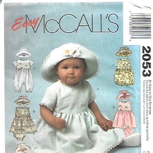 McCall&#39;s #2053 Infant Dress, Romper, Panties and Hat Pattern (All Sizes Included S-XL)
