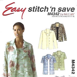 McCall&#39;s 4324 Stitch N Save Shirt and Top pattern SZ 8-14