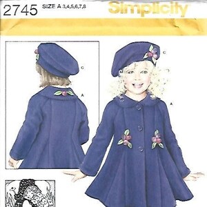 Simplicity 2745 Patty Reed Design Coat Pants and Hat Pattern SZ 3-8 - Etsy