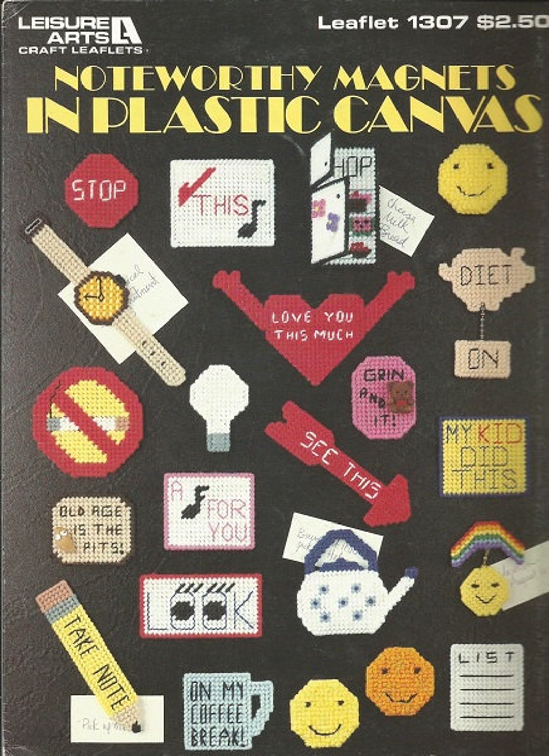 Leisure Arts "noteworthy Magnets" Plastic Canvas Leaflet CLEARANCE ITEM ...