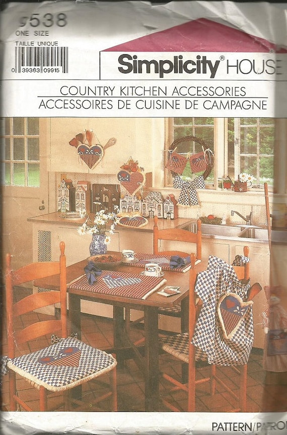 Vintage Simplicity 9538 Country Kitchen Accessories Pattern Etsy