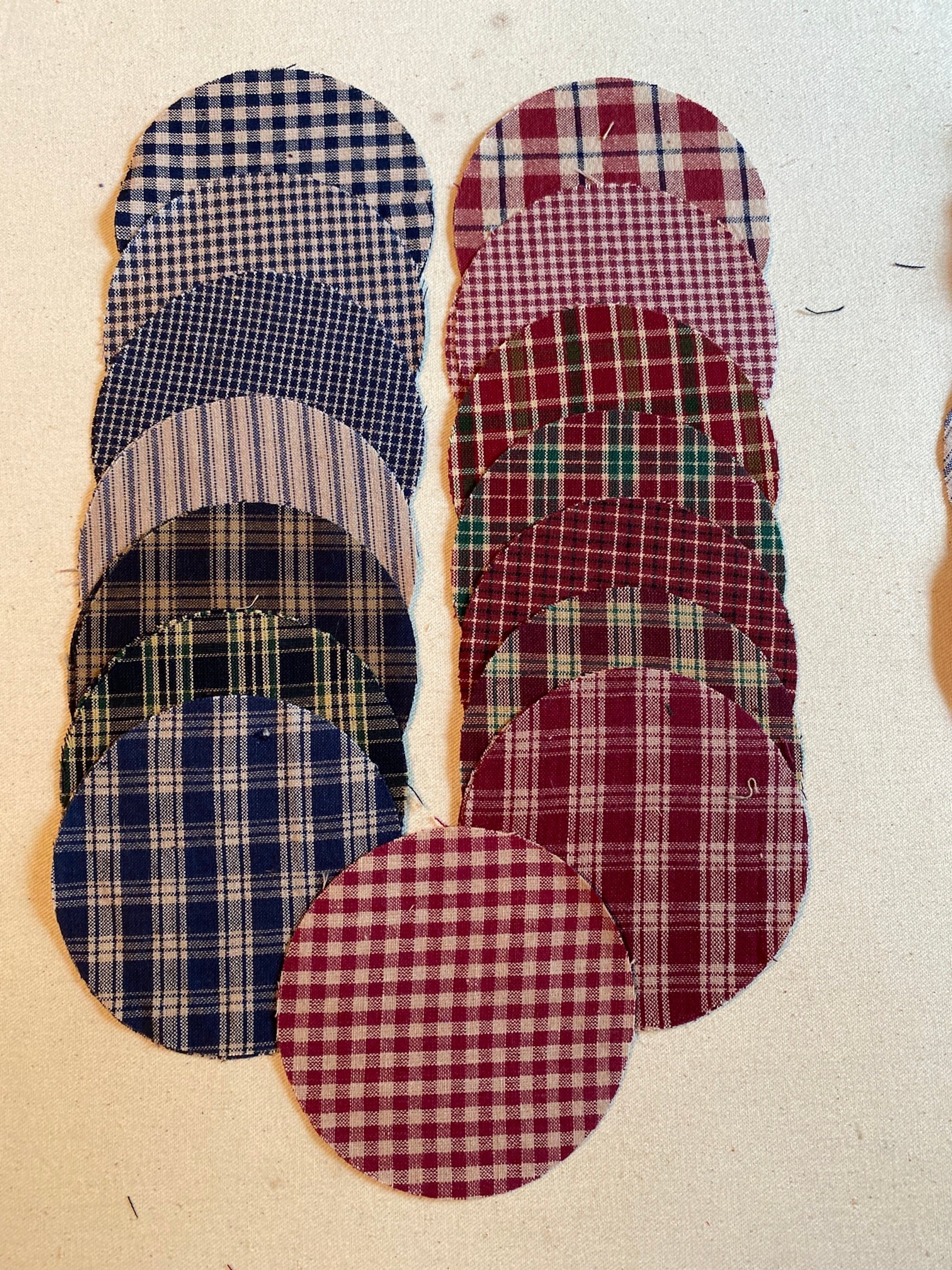 Homespun Precut Fabric Circles 30 4 Circles Set 1 Etsy