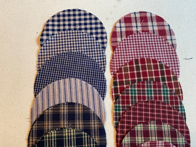 Homespun Precut Fabric Circles 30 4 Circles Set 1 Etsy