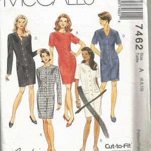 McCall&#39;s 7462  Misses Button Front Dress Pattern SZ 6-10