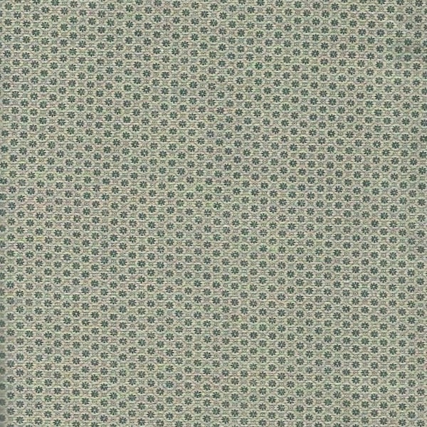 Vintage Green Floral Print Lightweight Cotton Fabric 1 yard