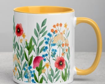 Wildflowers Mug - Botanical Blooming Flowers