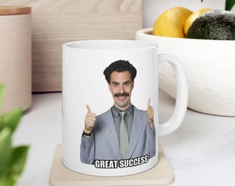 Borat Super Erfolg Kaffeebecher , Keramik Becher | Lustige Büro Tasse