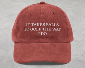 Embroidered Corduroy Golf Cap: Vintage Style Dad Hat