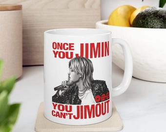 Shush Pose K-Pop Idol Jimin Ceramic Coffee Cup. Best mug for school !