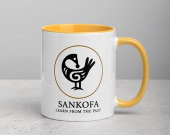 Sankofa Mug – Learn From the Past Mug – African Symbol Coffee Cup – Black Heritage Gift – Adinkra Mug – Self Growth Inspirational Mug