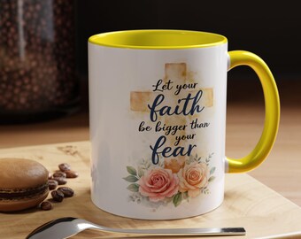 Floral Cross Coffee Mug | Faith Gift, Inspirational Accent Mug