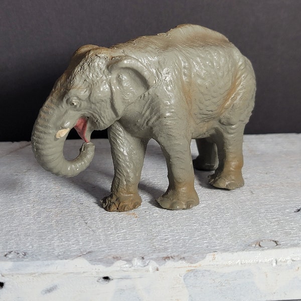 Figurine éléphant vintage dNjfc Elastolin Lineol Composition fabriquée en Autriche, jouet animal, vers 1930