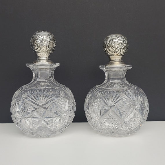 716-3 Pair of Antique Scent Perfume Bottles Repous
