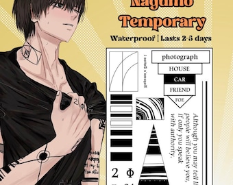 Tatuaje temporal de Nagumo Anime - Estilo manga - Diseño inspirado en el anime