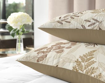 Diseño de maqueta de almohadas Fundas de almohada decorativas beige y marrón neutro Este es un archivo editable de maqueta digital