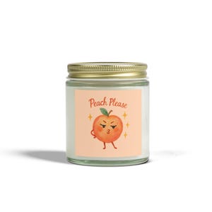 Whimsical Scented Candles, Peach Please Candles for Home Decor, Unique Gift for Friends, Relaxation, Birthday Celebration, Aromatherapy