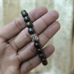 Pulsera con cabeza de Buda, pulsera de cuentas de piedras preciosas curativas, joyería espiritual, pulsera de meditación, pulsera bohemia para hombre y mujer, regalo de yoga.