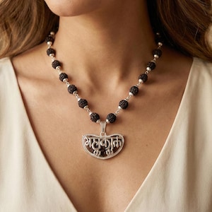 Collar Mahakal Rudraksha, collar devocional Shiva Mala, joyería espiritual hindú, collar de cuentas de Rudraksha, regalo para hombres y mujeres