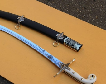 Handmade Islamic Shamshir, Ottoman Sword With Resin Handle Comes with Scabbard Gift For Him Replica