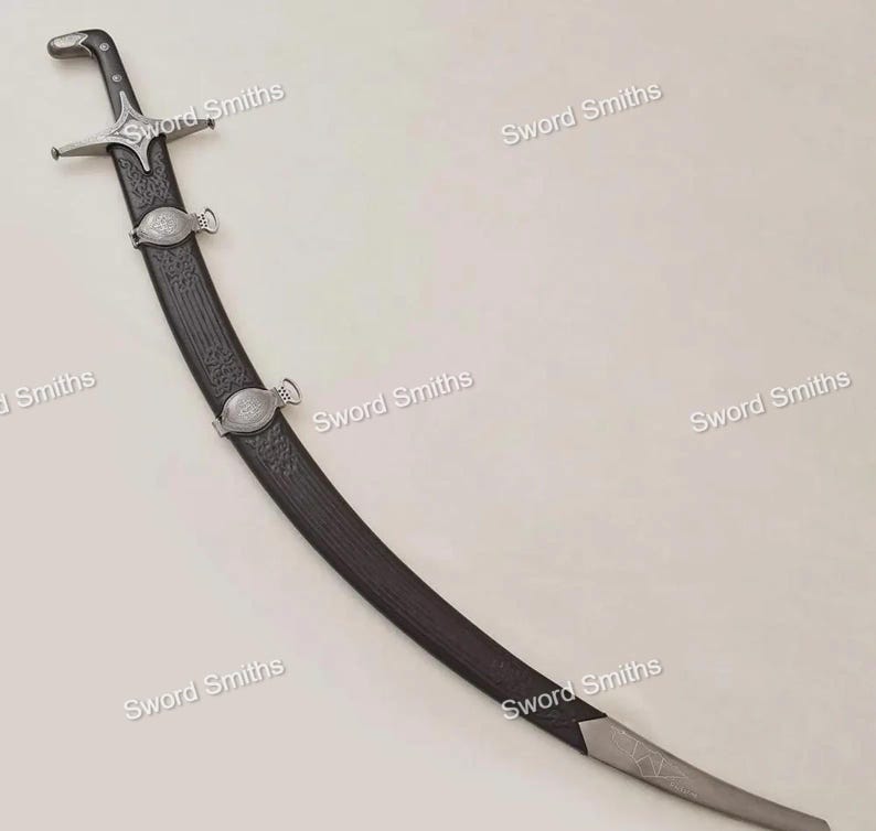 Handmade Damascus Steel Zulfiqar Sword: Islamic Ottoman Shamshir With ...