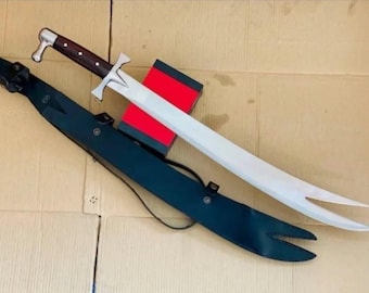 Handmade Zulfiqar Sword, Imam Ali Sword With Leather Sheath Gift For Him