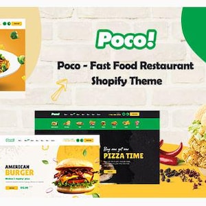 Poco Fast Food Shopify Theme | Restaurant Website Design for Eateries & Cafes | Modern Responsive Ecommerce Store Template