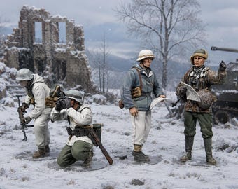 1/35 Scale WWII German Panzergrenadiers Cherkassy 1944 Hand Painted Figures