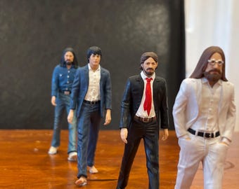 1/18 The Beatles Figure Set, Abbey Road Crossing Miniatures, 4 Hand Painted Rock Legends for 1:18 Diecast Diorama, Limited Edition