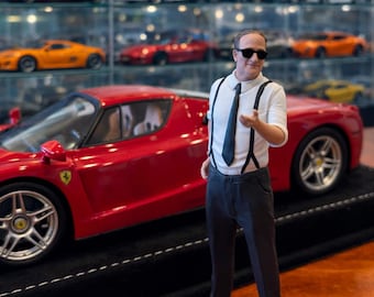1/18 Scale Italian Car Founder Figure, Miniature Automotive Legend Standing for Model Car Display, Luxury Collection Diorama Accessory