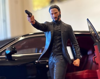 1/18 John Wick Baba Yaga figure for Model Car Display, Luxury Collection Diorama Accessory