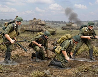 1/35 Scale WWII German Sturmpionier Kursk 1943 Hand Painted Military Figures