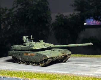 Pro Built 1/35 T-90MS Modern MBT Tank Model, Hand Painted Military Replica, Realistic Weathering, Prime Scale Collection, Gift for Collector