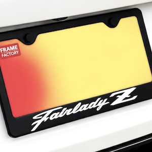 Fairlady Z License Plate Frame - Black Stainless Steel - JDM Car Accessory Japanese Speed Racing Performance Gift Z33 Z34 350Z 370Z - USA
