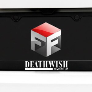 DEATHWISH License Plate Frame | Black Stainless Steel Metal | JDM Anime Fan Japanese Gift For Him Her | Made In USA