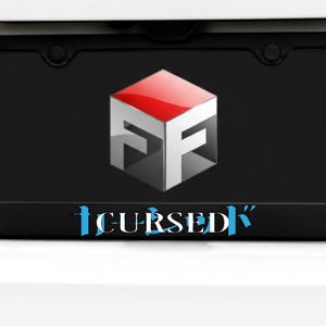 CURSED License Plate Frame | Black Stainless Steel Metal | JDM Anime Fan Japanese Gift For Him Her | Made In USA