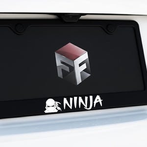Ninja License Plate Frame | Black Stainless Steel Metal | Anime Fan Series Japense Gift For Him Her | Made In USA