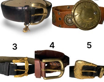 Anne Klein, Black Patent Leather Lion Logo Belt With Gold  display picture 3