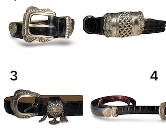 Vintage jaren 90 Brighton leren messing en zilveren riemen - afzonderlijk verkocht