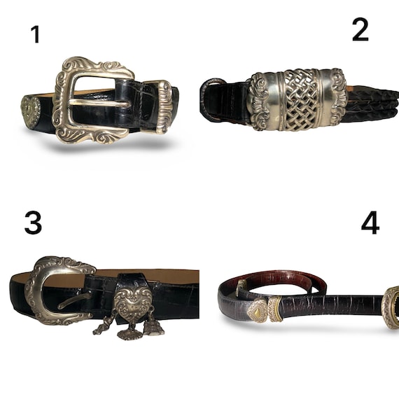 Vintage 90s Brighton Leather Brass and Silver Belts -sold 