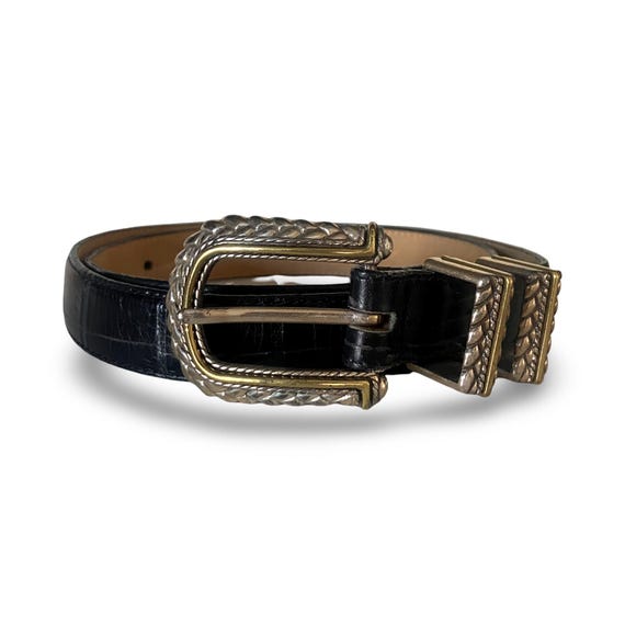 Vintage 90s Brighton Leather and Silver Leather Belt - Etsy display picture 1