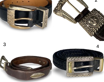 Vintage 90s Brighton & Billy Belts Leather Concho Belt - Sold Separately