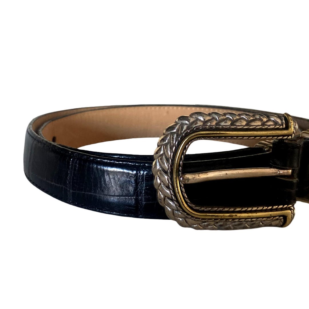 Vintage 90s Brighton Leather and Silver Leather Belt - Etsy display picture 1